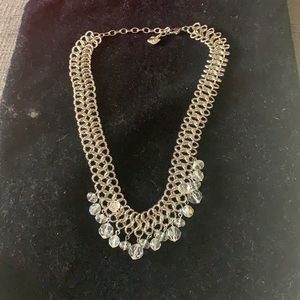 SWAROVSKI silver tone/clear beads choker 16”